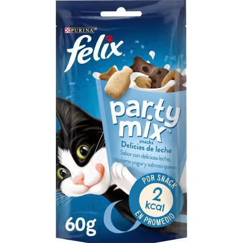 Felix Party Mix Dairy Delight Gato Leite, Iogurte e Queijo - Snack para gato