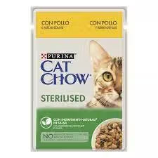 Cat Chow Feline Gato Adulto Esterilizado Pollo y Berenjena - Comida húmeda para gatos esterilizados