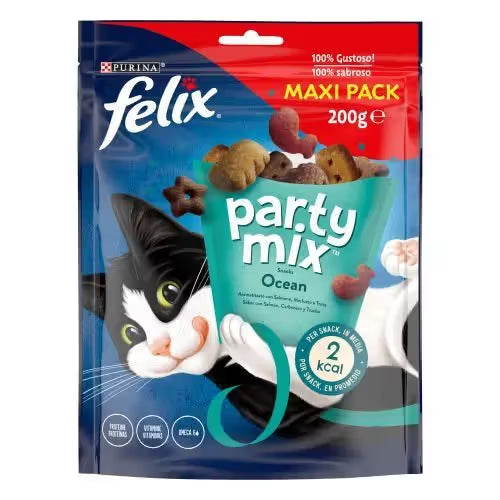 Felix Party Feline Mix Seaside Mix Gato Salmão, Carbonero e Truta - Snack para gato