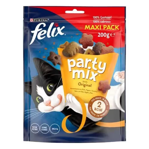 Felix Party Feline Mix Original Mix Gato Frango, Fígado e Peru - Snack para gato