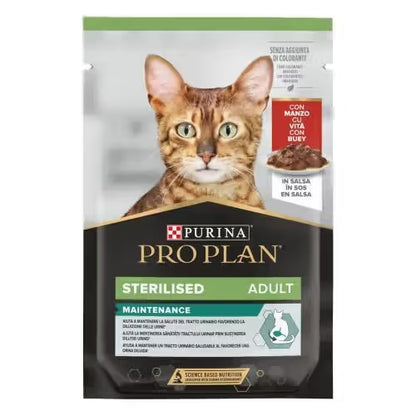 Pro Plan Feline Sterilised Adult Cat Beef - Wet food for sterilised cats