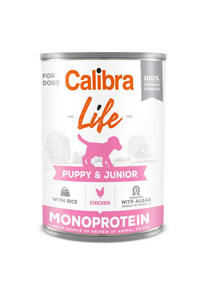 Calibra Dog Life Can Puppy and Junior Chicken and Rice