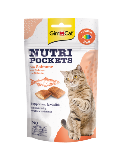 GIMCAT NUTRI POCK CON SALMÓN | 12 X 60GR