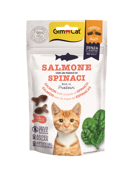 GIMCAT CRUNCH SNACK SALMON&ESPIN | 12 X 50GR