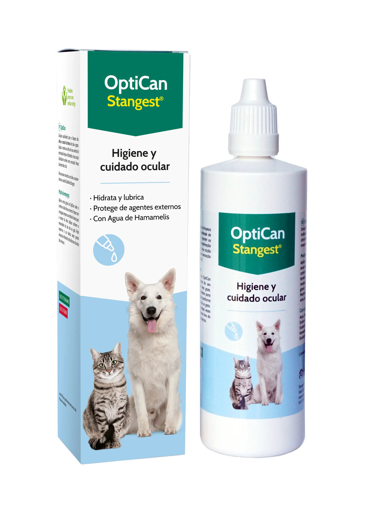 OPTICAN OJOS + TOALLITAS - Solution for dogs and cats for eye and ear hygiene