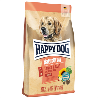 Happy Dog NaturCroq Cão Salmão e Arroz - Ração seca para cão com salmão e arroz