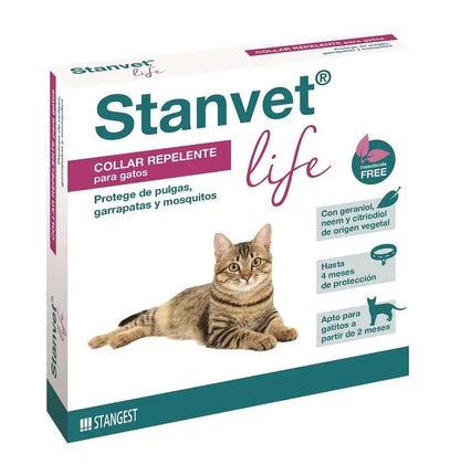 Stanvet Life - Collar para gato repelente de mosquitos, pulgas y garrapatas