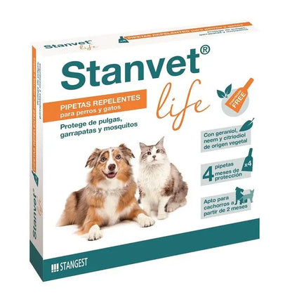 Stanvet Life - Pipetas para perro y gato repelente de mosquitos, pulgas y garrapatas