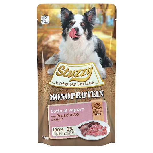 STUZZY MONOPROTEIN POUCH DOG HAM | 12 X 150G