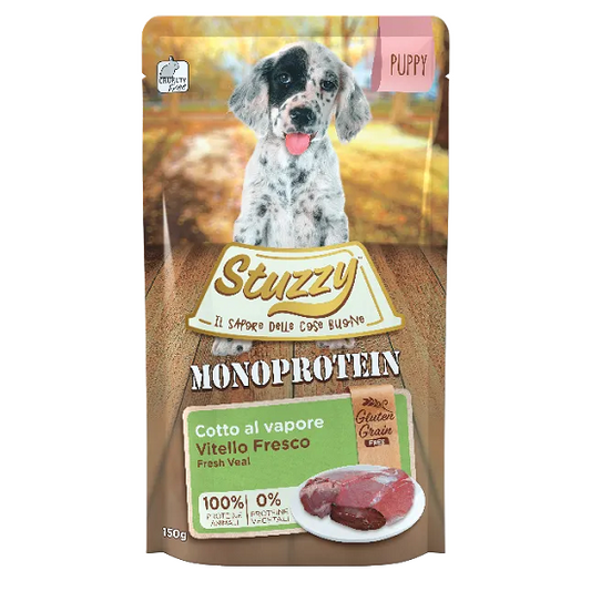 STUZZY MONOPROTEIN POUCH DOG VEAL PUPPY | 12 X 150G