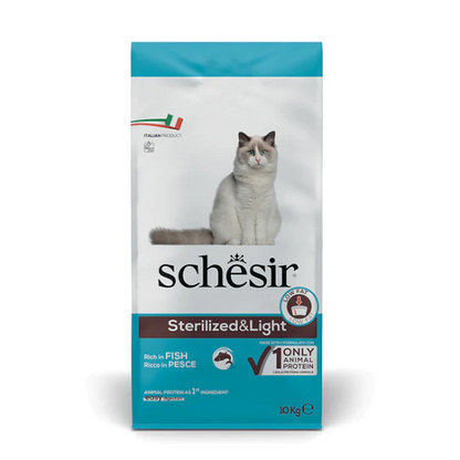 Schesir Gato Adulto y Senior Esterilizado Light Pescado - Pienso seco para gato esterilizado y control de peso