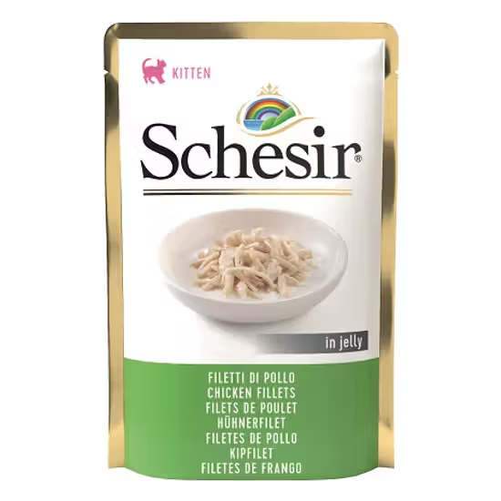 SCHESIR KITTEN HUMIDO FILETES DE FRANGO SAQ.