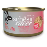 SCHESIR SILVER SENIOR GATO HUMIDO FRANGO/PATO
