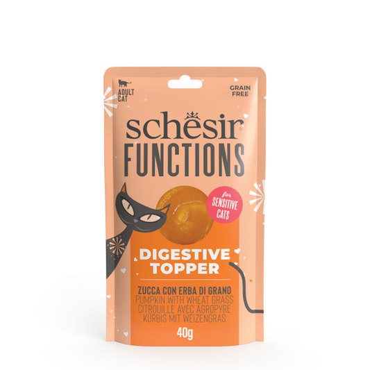 SCHESIR DIGESTIVE TOPPER WET CAT FOOD PUMPKIN/WHEATGRASS | 12 X 40G