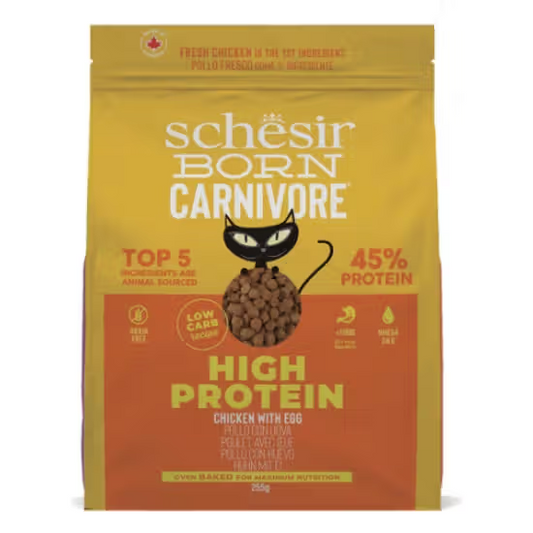 Alimento para gatos adultos carnívoros Schesir Born, de pollo y huevo
