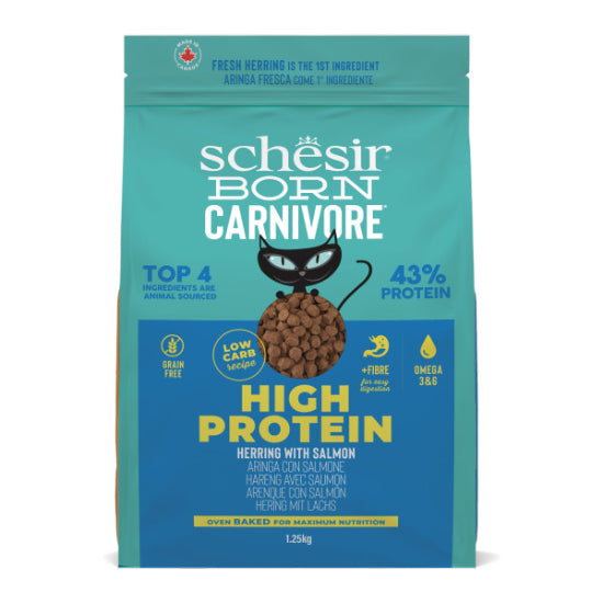 Schesir Born Carnivore Adult Cat Herring and Salmon Grain-Free - Dry food for cats