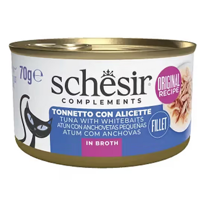 Schesir Gato Adulto Atún y Anchoas - Comida húmeda para gatos