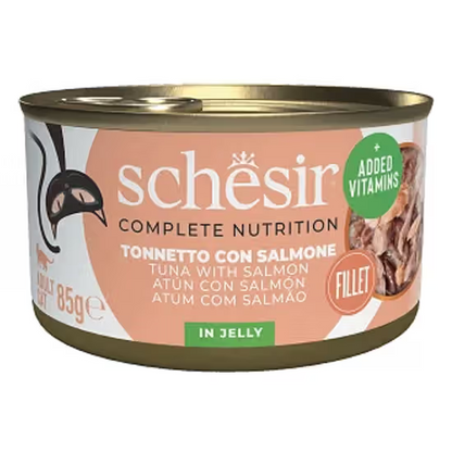 SCHESIR GATO HUMIDO ATUM/SALMÃO GELEIA COMPLETE NUTRITION