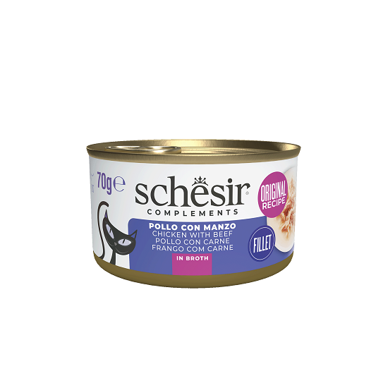 SCHESIR WET CAT FOOD CHICKEN/BEEF BROTH | 70G