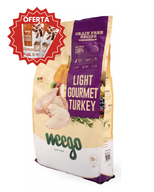 OFERTA 2 Dental Snack: Weego Dog Grain Free Food Grain Free Adult Light Gourmet Turkey 10 KG