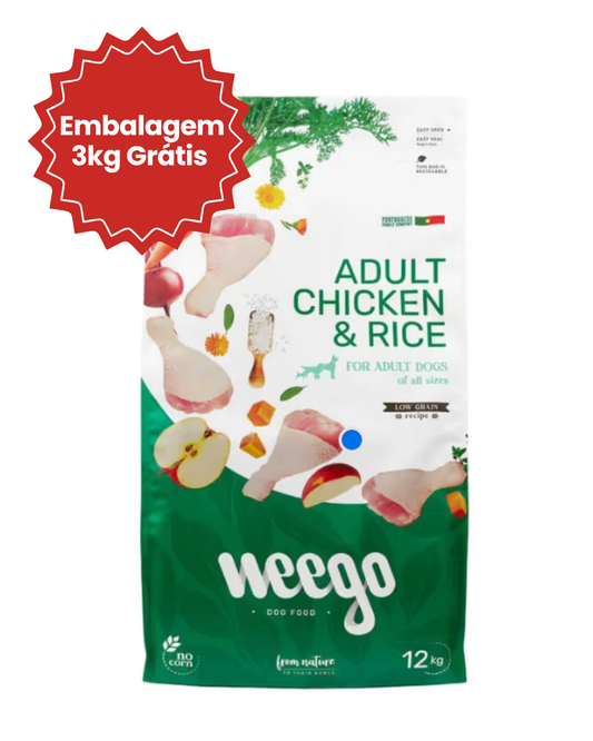 Weego Dog Low Grain Food Adulto Pollo y Arroz Low Grain 12 KG