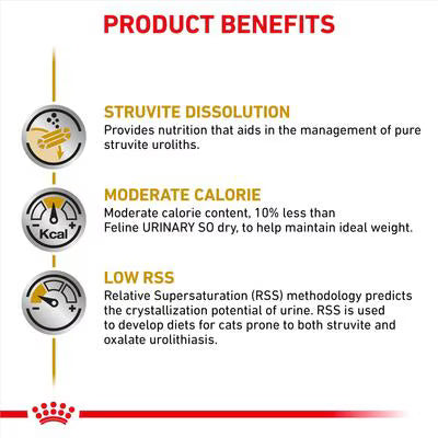 Alimento para gatos Royal Canin Vet Urinary S/O con calorías moderadas | 9 kg