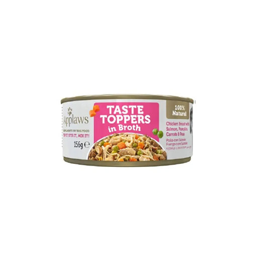 APPLAWS DOG LATA TOPPER POLLO SALMÓN VERDURAS CALDO | 12 X 156GR