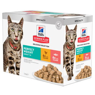 Hills Science Plan Perfect Weight Adult Cat Chicken and Salmon - Wet cat food for weight control