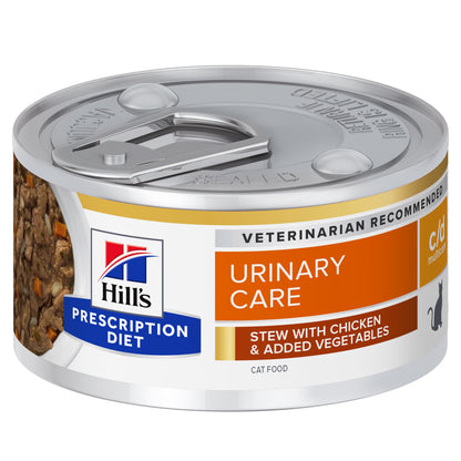 Hills Prescription Diet Gato c/d Multicare Stew Frango e Vegetais - Ração húmida para gato com problemas urinários