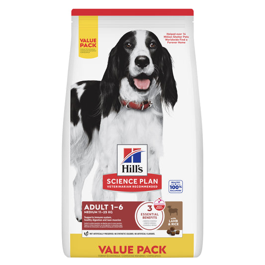 Hills Science Plan Adulto Mediano Perro Cordero y Arroz - Pienso seco para perro