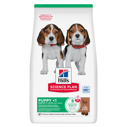 Hills Science Plan Perro Cachorro Mediano Cordero y Arroz - Pienso seco para perro