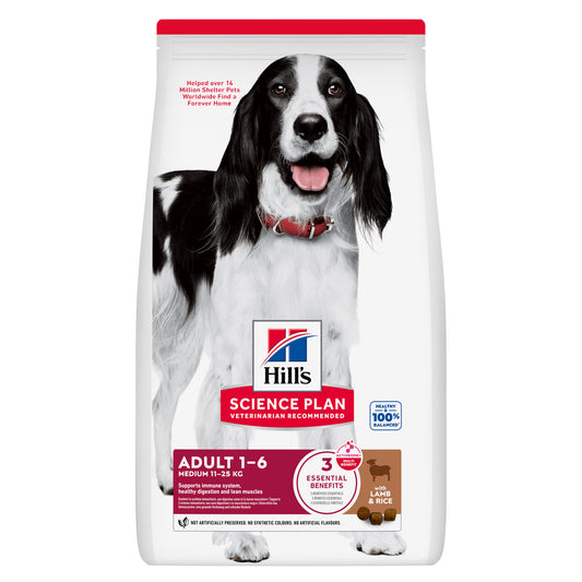 Hills Science Plan Adulto Mediano Perro Cordero y Arroz - Pienso seco para perro