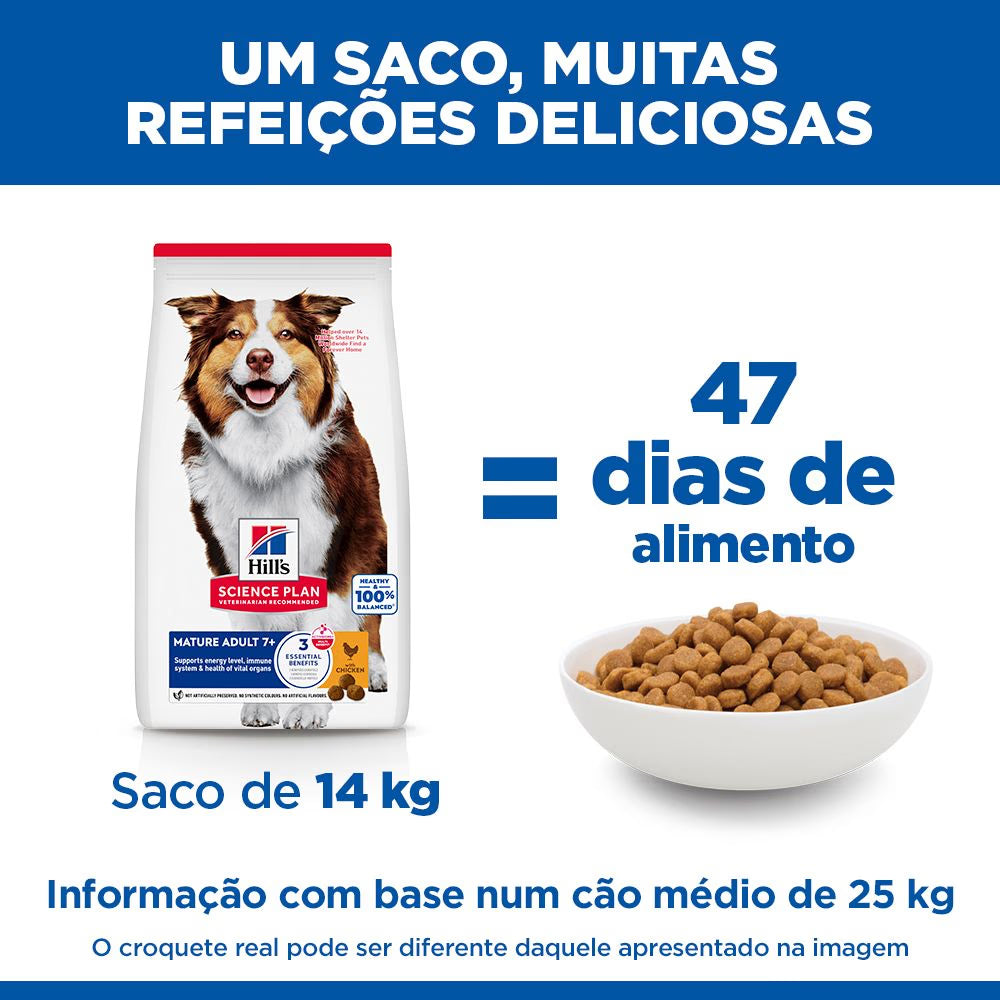 Hills Science Plan Medium Mature Adulto 7+ Cão Frango - Ração seca para cão