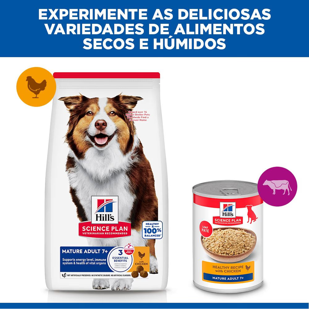 Hills Science Plan Medium Mature Adulto 7+ Cão Frango - Ração seca para cão