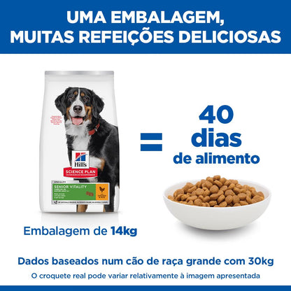 Hills Science Plan Youthful Vitality Raças Grandes Adulto Maduro 6+ Cão Frango e Arroz - Ração seca para cão