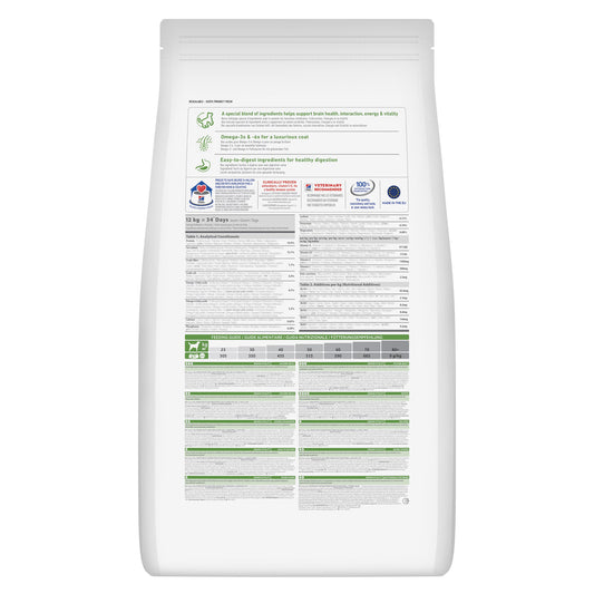 Hills Science Plan Youthful Vitality Razas Grandes Adulto Maduro 6+ Perro Pollo y Arroz - Pienso seco para perro