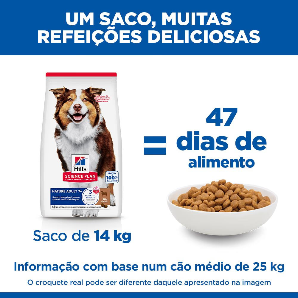Hills Science Plan Medium Mature Adulto 7+ Perro Cordero y Arroz - Pienso seco para perro