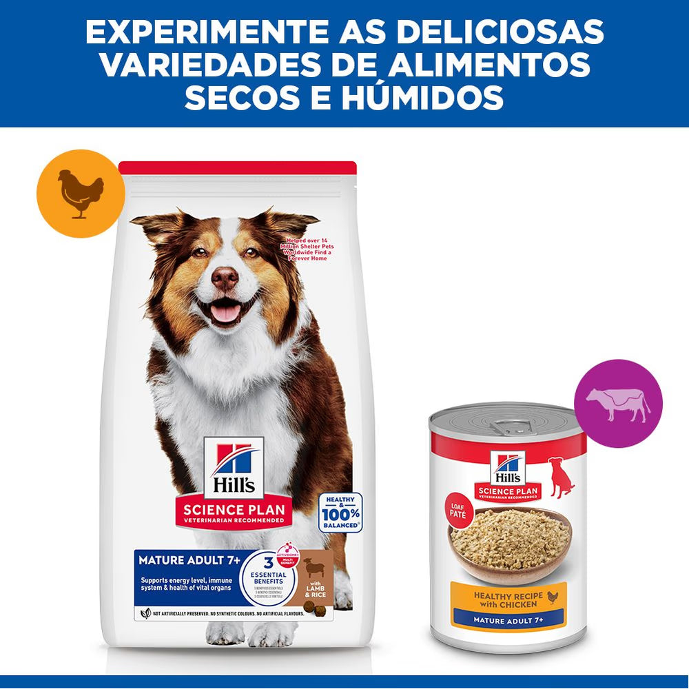 Hills Science Plan Medium Mature Adulto 7+ Perro Cordero y Arroz - Pienso seco para perro