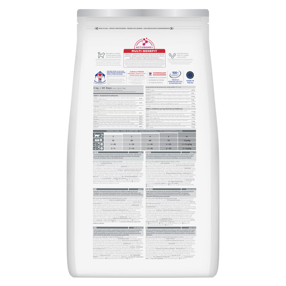 Hills Science Plan Sterilised Adult Cat Chicken - Dry food for sterilised cats