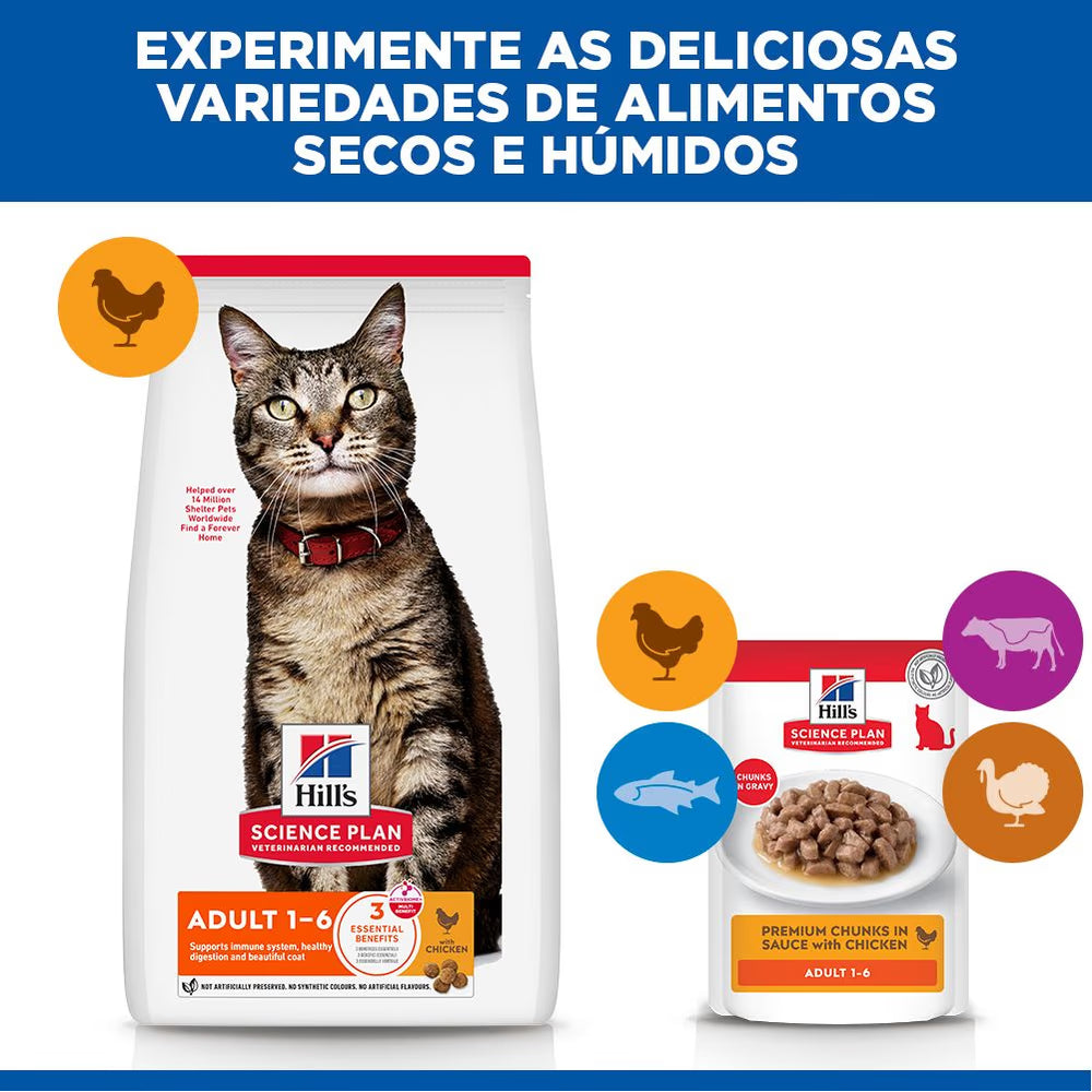 Hills Science Plan Gato Adulto Frango - Ração seca para gato