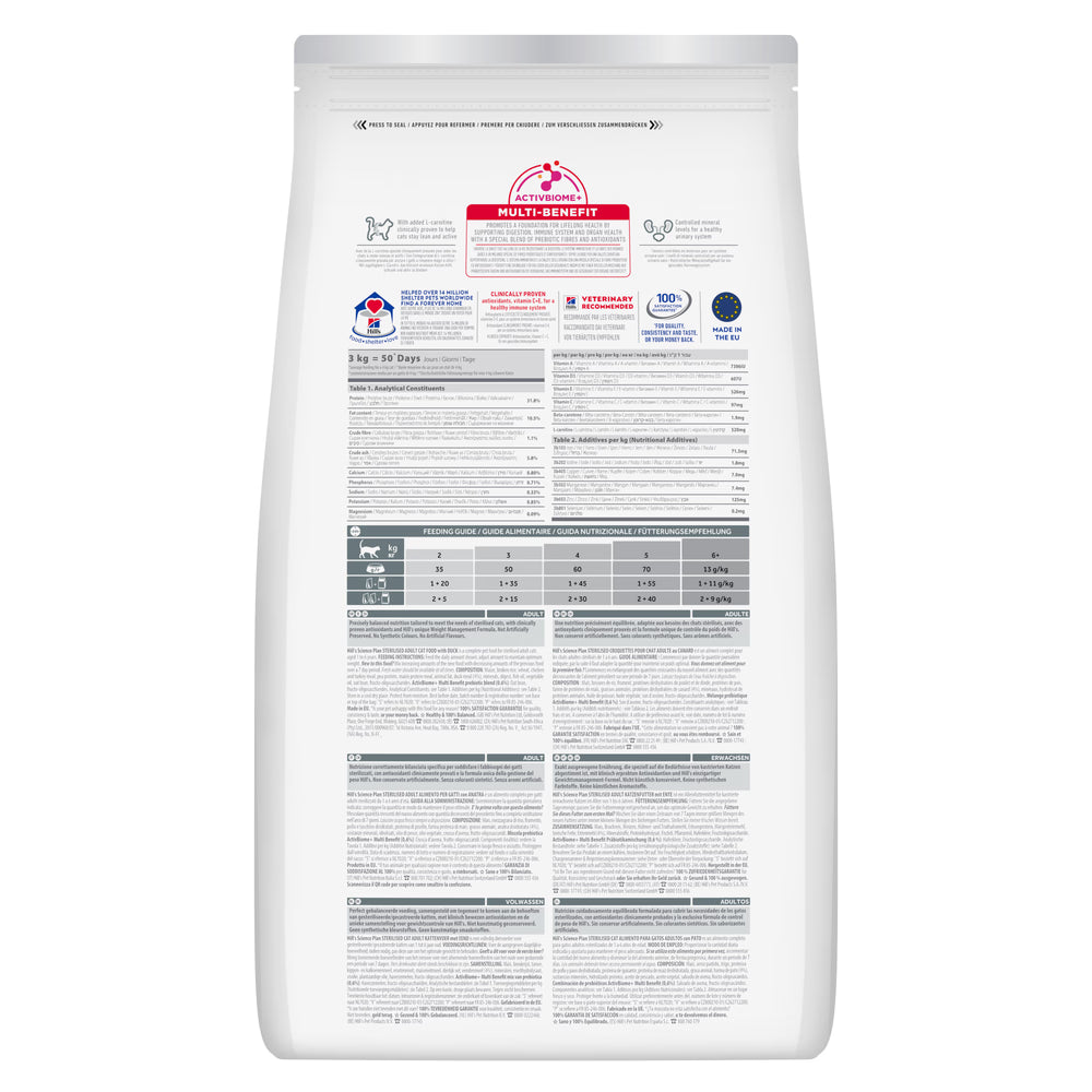 Hill's Sterilised Young Adult - Pienso seco para gato joven esterilizado - Pato
