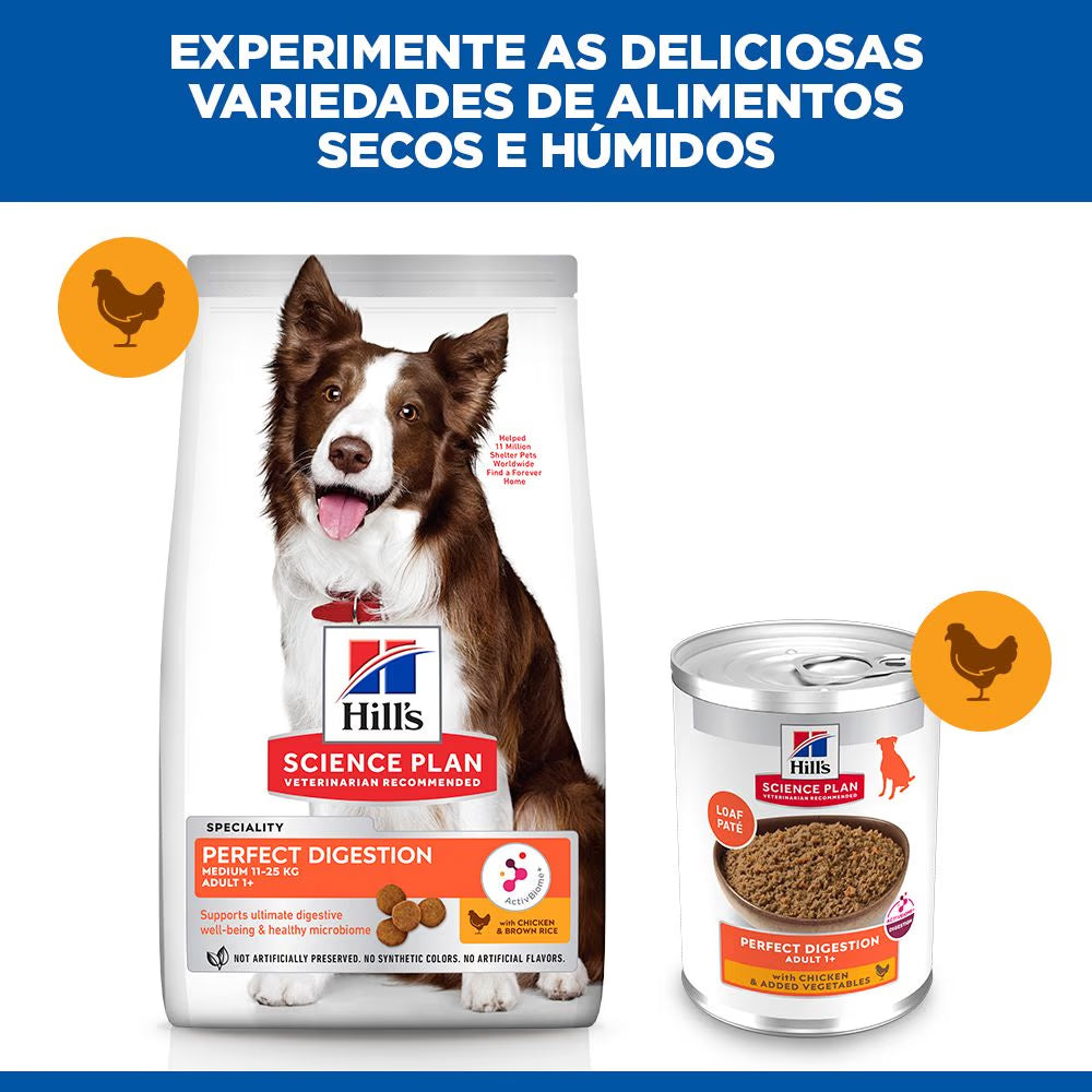 Hills Science Plan Perfect Digestion Adult Dog Chicken and Vegetables - Wet dog food for healthy digestion