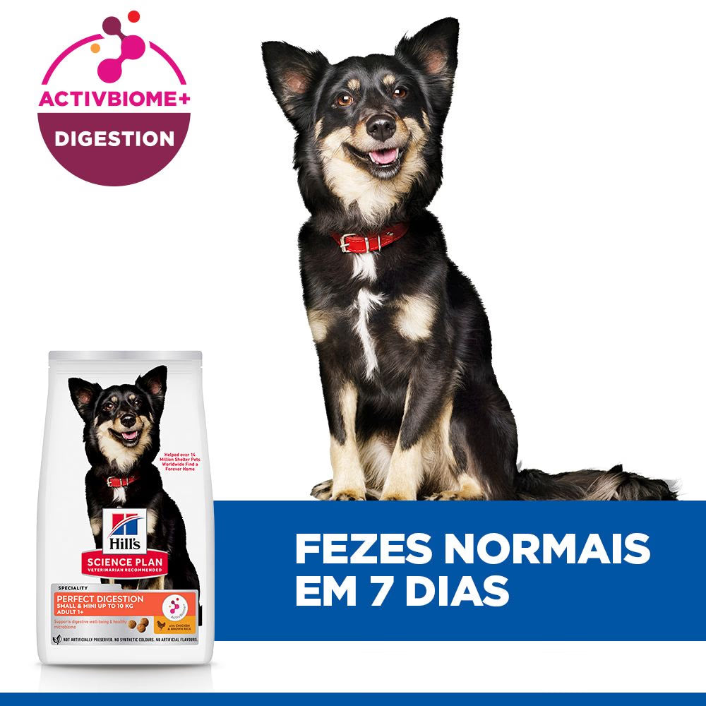 Hills Science Plan Perfect Digestion Small & Mini Adulto Cão Frango - Ração seca para cão para digestão saudável