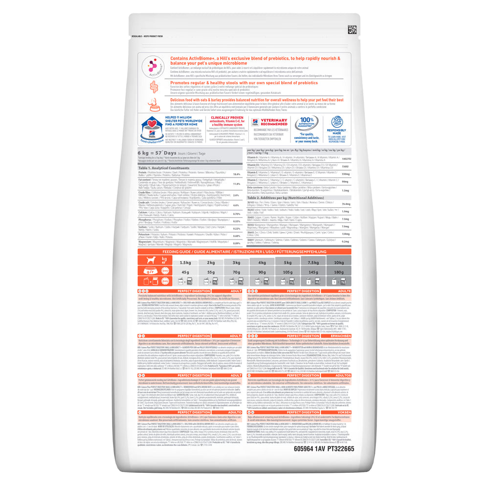 Hill's Perfect Digestion Small & Mini - Pienso seco para perro adulto - Pollo
