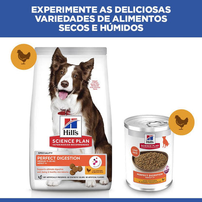 Hills Science Plan Dog Perfect Digestion Medium Adulto with Chicken - Ração seca para cão com frango