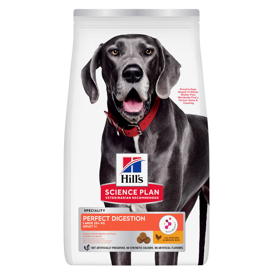 Hill's Perfect Digestion Large - Pienso seco para perro adulto de raza grande - Pollo y arroz
