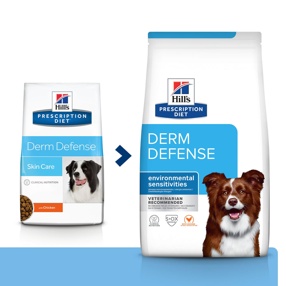 Hills Prescription Diet Derm Defense Cão Frango - Ração seca para cão com pele sensível