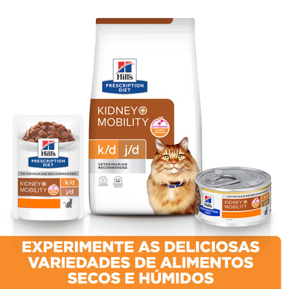 Hills Prescription Diet Kidney + Mobility k/d J/d Gato Pollo - Pienso seco para gato para soporte renal y articular