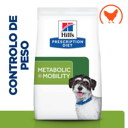Hills Prescription Diet Cão Metabolic + Mobility Mini Frango - Ração seca para cão para controlo de peso e suporte articular