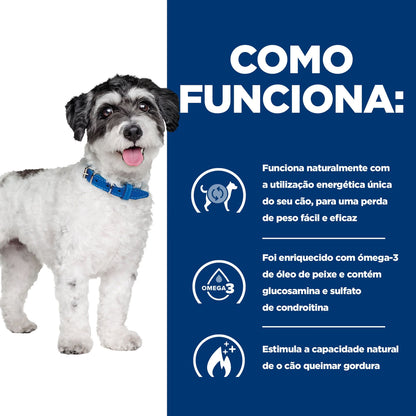 Hills Prescription Diet Cão Metabolic + Mobility Mini Frango - Ração seca para cão para controlo de peso e suporte articular